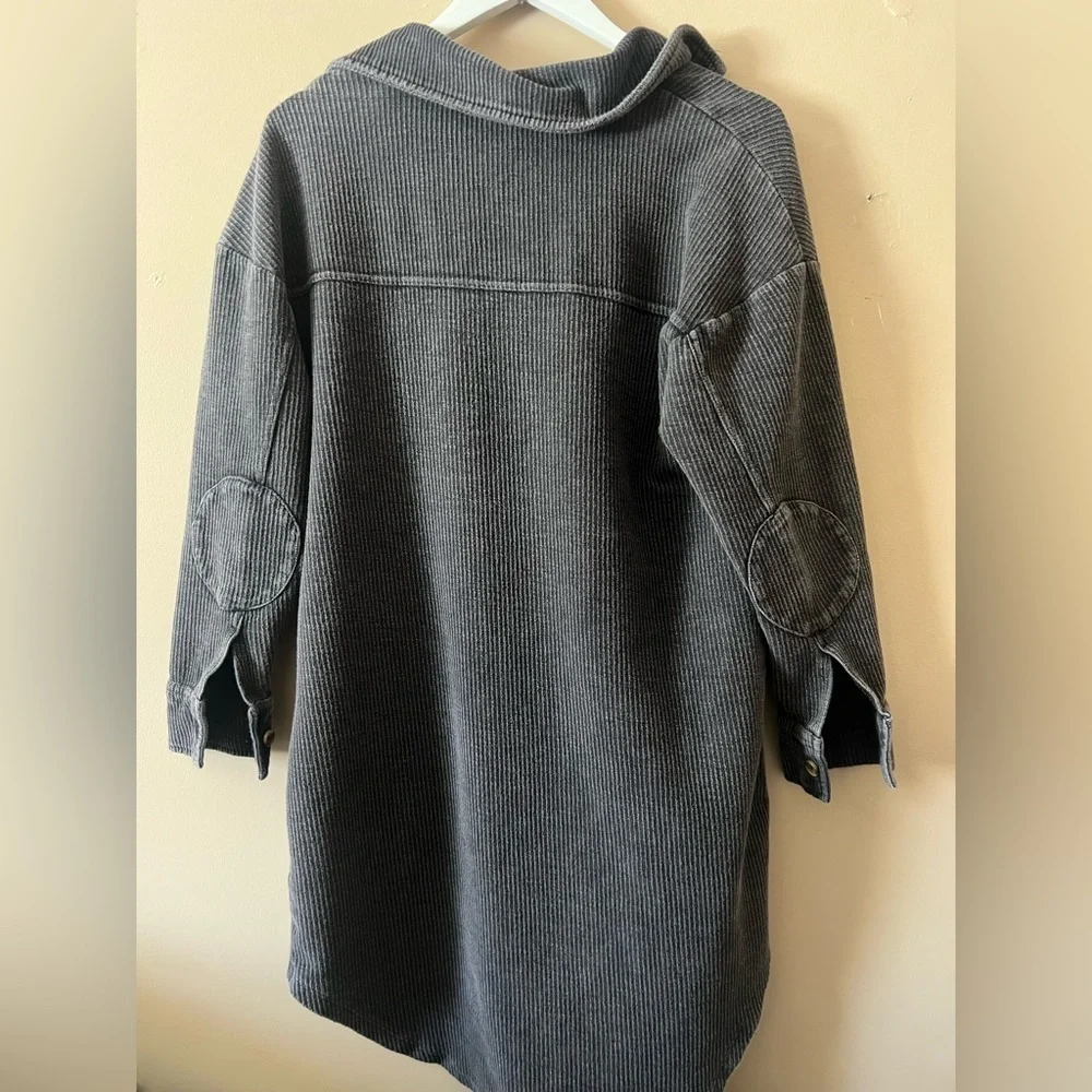 Anthropology Pilcro Charcoal Black Corduroy Shacket